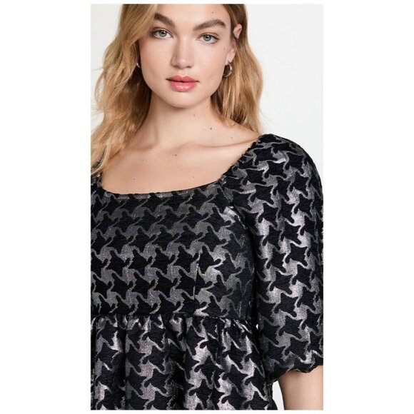 Moon River NWT $96 Metallic Party Dress in Black and Silver Womens Size M - Picture 4 of 10